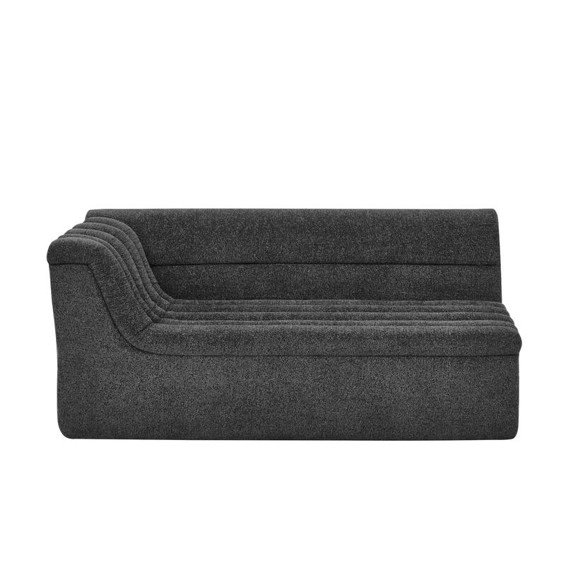 Roomfitters L-Shaped Modular Sectional Sofa with Chaise, Chenille Upholstery and Wave-Shaped Armrest
