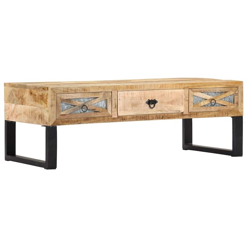 vidaXL Coffee Table 43.3"x19.7"x15" Solid Wood Mango