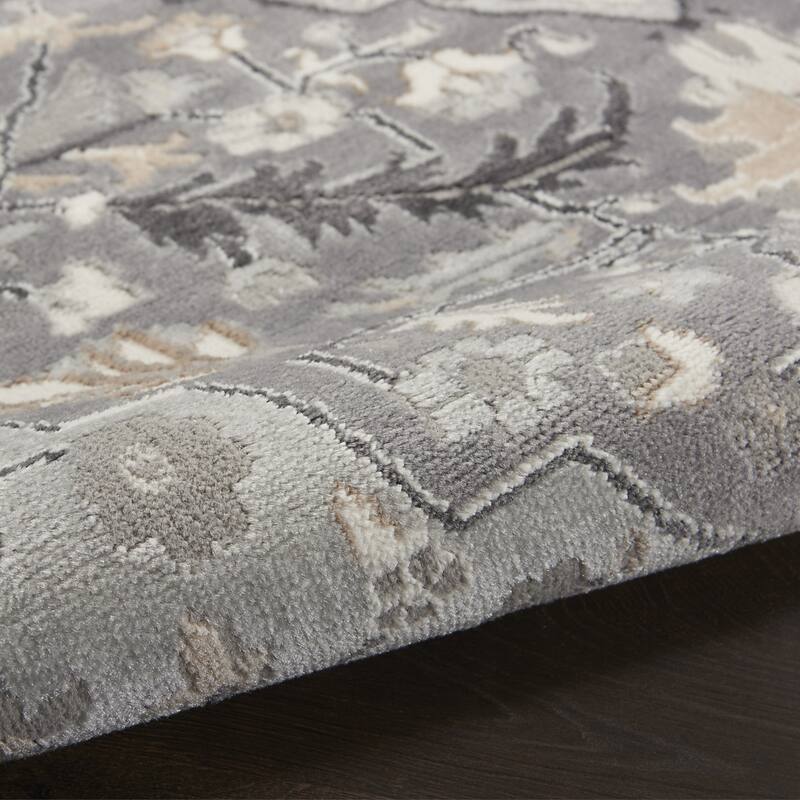 Power Loomed Abstract Floral Traditional Non Skid Low Pile Area Rug - 144' X '26' X '0.25