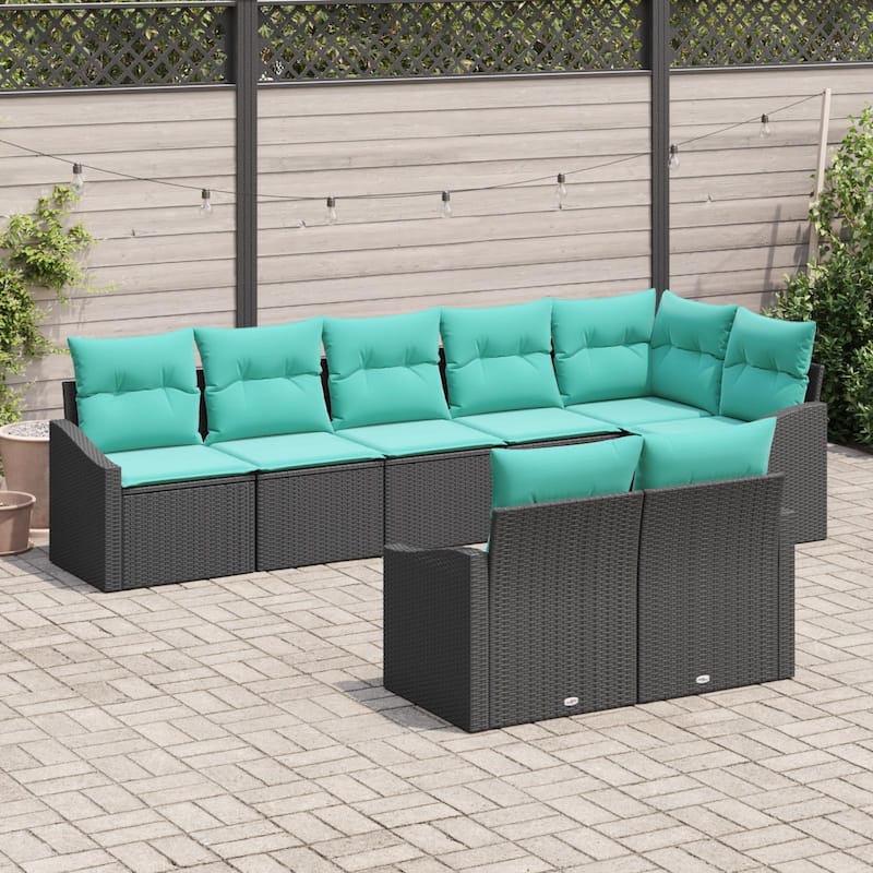 vidaXL 9 Piece Garden Sofa Set with Cushions - 113.6×48.6×27.2