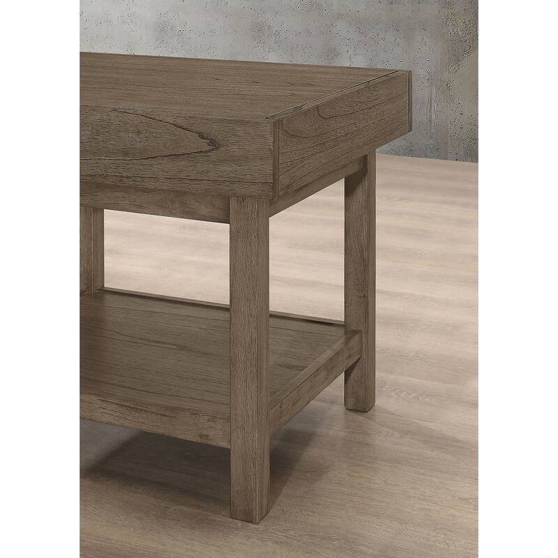 Owen 1-drawer Rectangular Side End Table Wheat Brown