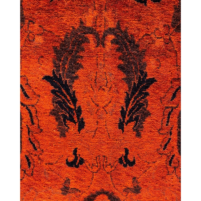 Overdyed, One-of-a-Kind Hand-Knotted Area Rug - Orange - 3' 2" x 5' 5"