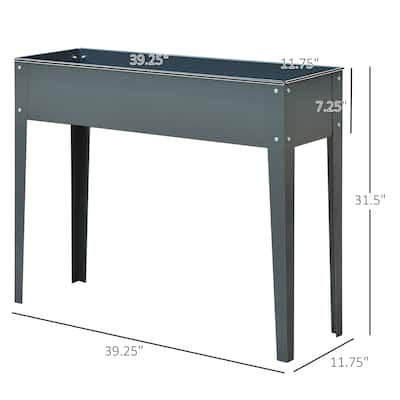 Metal Raised Garden Bed Elevated Planter Box Outdoor Garden Bed