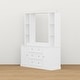 preview thumbnail 8 of 14, Modern White Storage Cabinet with Adjustable Shelves and Drawers, Diaper Changing Table, Bookshelf, and Entryway Organizer