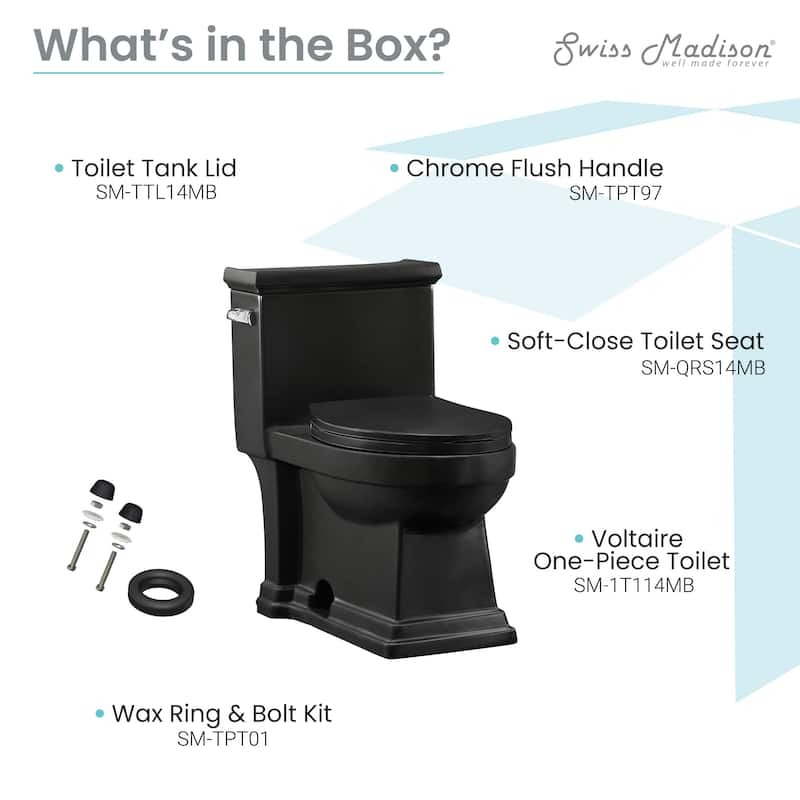 Swiss Madison SM-1T114 Voltaire One Piece Elongated 0.8/1.28 GPF Toilet