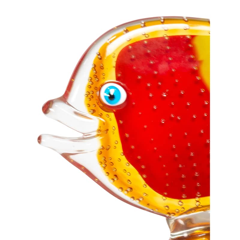 8.75 IN Tall Bora Handcrafted Art Glass Fish Figurine