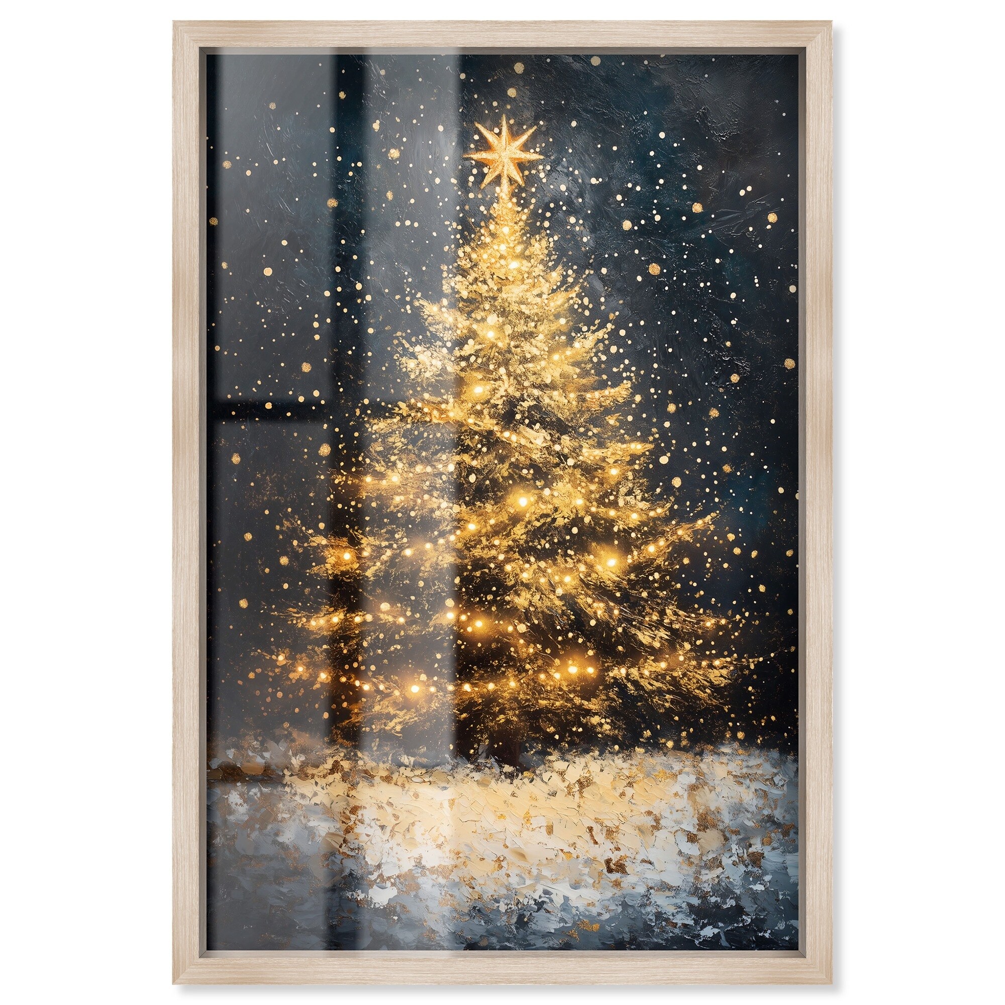 Star of Wonder Tree I Christmas Decor Shadowbox Print by Art Remedy