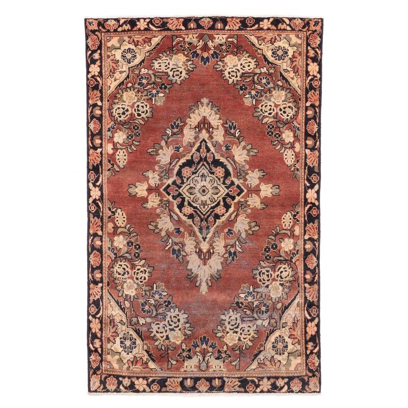 ECARPETGALLERY Hand-knotted Antalya Vintage Dark Copper Wool Rug - 4'1 x 6'7