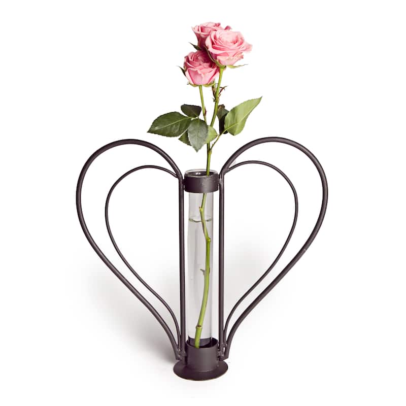 Swetheart Iron Heart-shaped Bud Vase