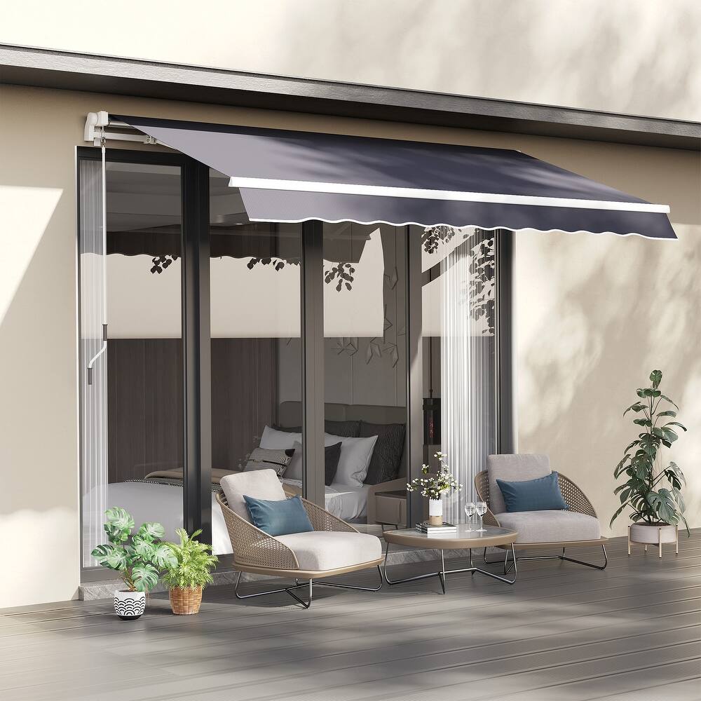 Outsunny 10x8-foot Manual Retractable Sunshade Shelter Awning