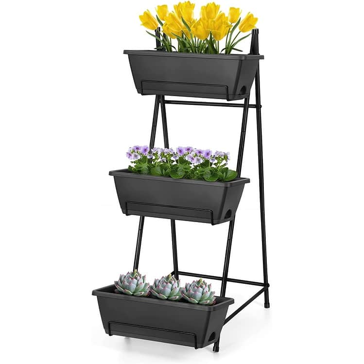 Vertical Raised Garden Bed - Grey - 3 Tier