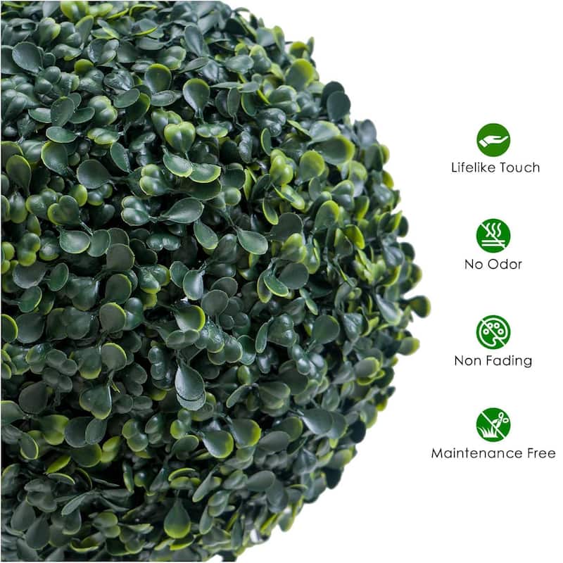 Artificial Boxwood Ball Topiary Trees Set of 2