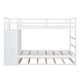 preview thumbnail 6 of 7, Twin Over Twin Bunk Bed with Trundle, Wooden Bed with Staircase and 4 Storage Drawers, Kid's Bed with Guardrail, White