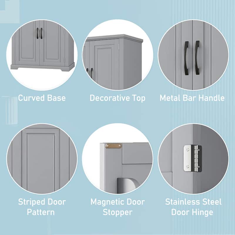 Roomfitters Bathroom Storage Cabinet with Multi-functional Storage, Drawer with Slide Rails and Adjustable Shelf