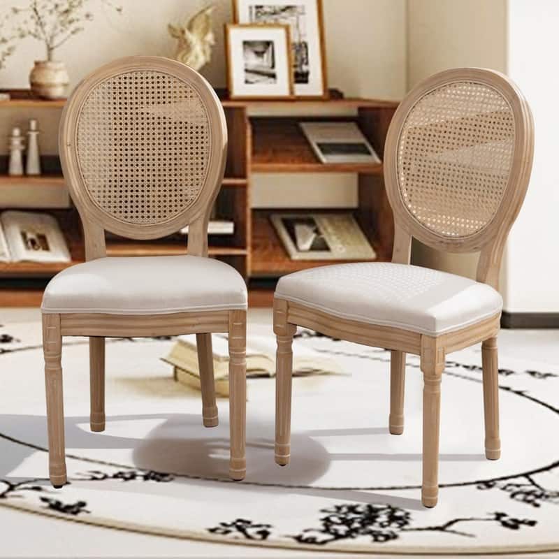 Upholstered French Style Nailhead Dining Chairs(Set of 4)
