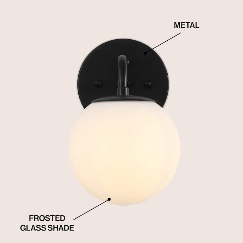 Globe Metal/Frosted Glass Modern LED Vanity, by JONATHAN Y