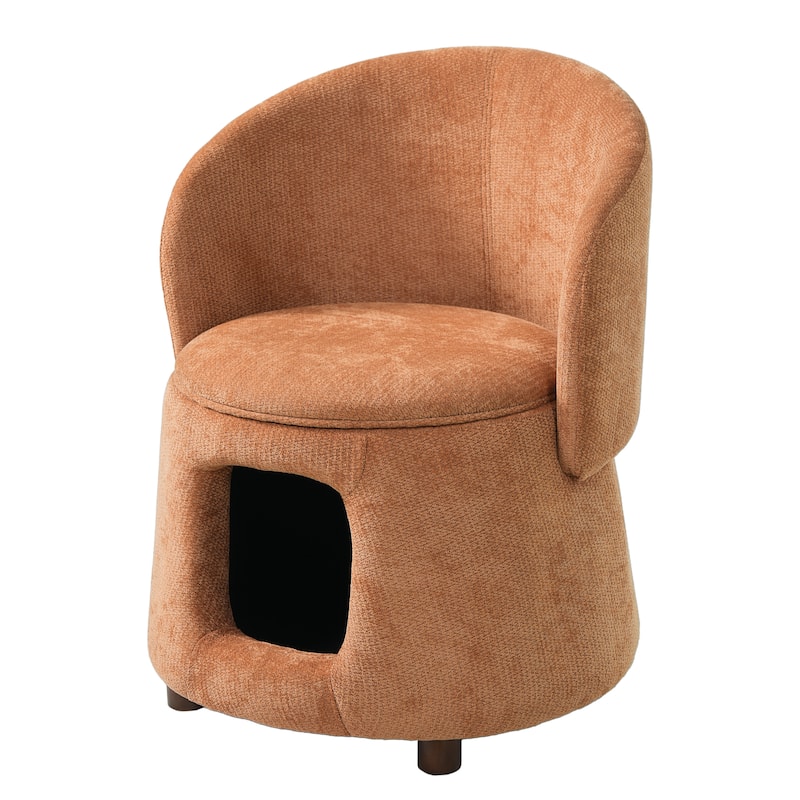 Christopher Knight Home - Modern 2-in-1 Acacia Upholstered Accent Chair with Hidden Pet-Friendly Nook & Convertible Storage Seat