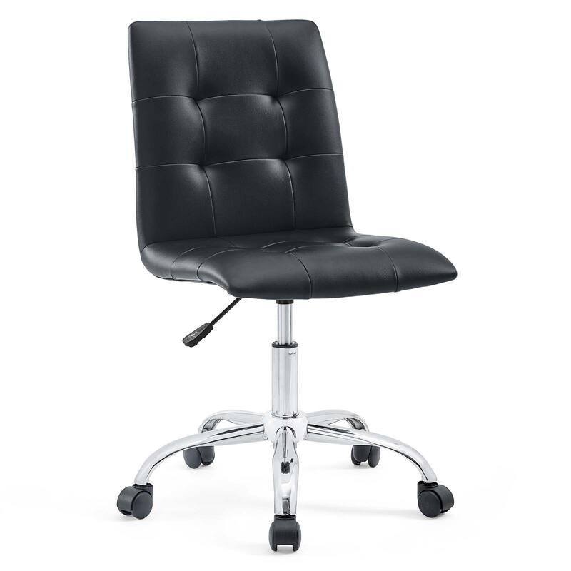 Prim Armless Mid Back Office Chair - Black