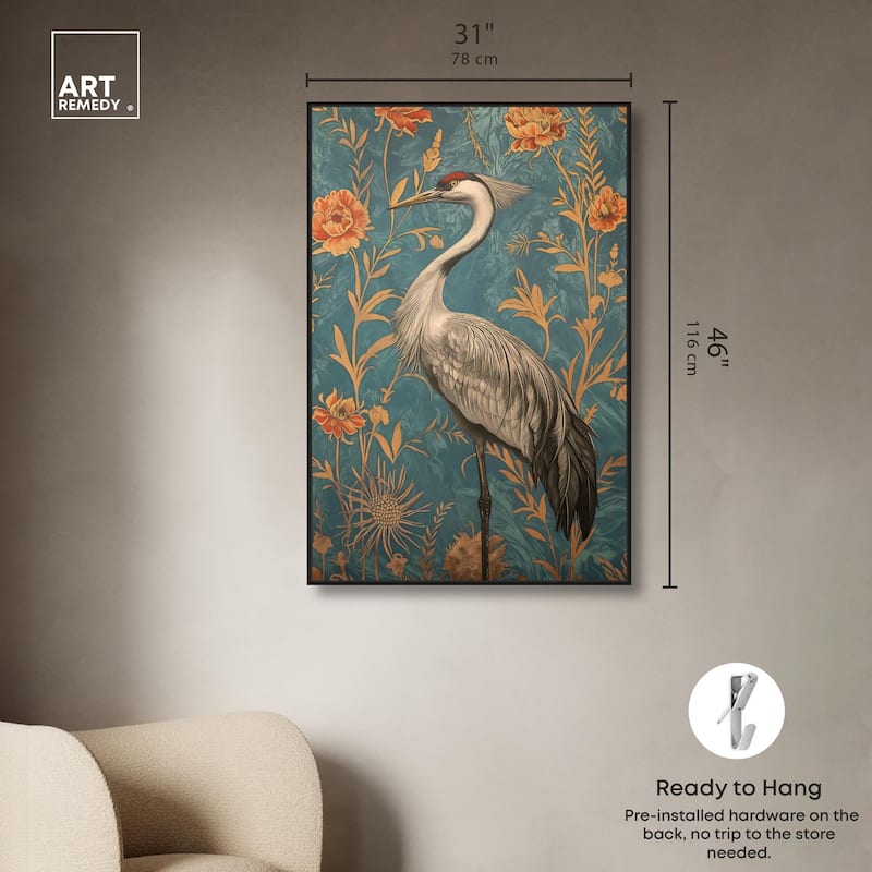 Graceful Grus Gaze Canvas by Art Remedy