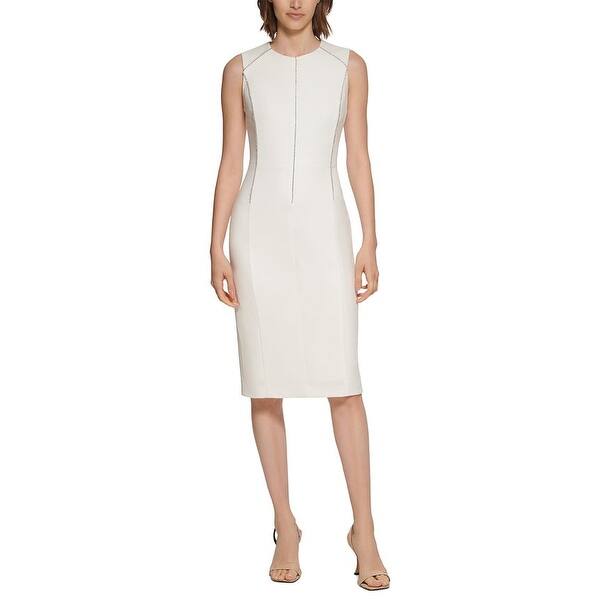 Calvin Klein Women's Embellished Sheath Dress White Size 6 - Bed Bath &  Beyond - 40578408