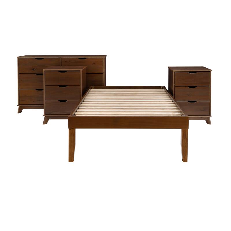 Purcell 4-Piece Bedroom Set with 6-Drawer Dresser and 2 Nightstands