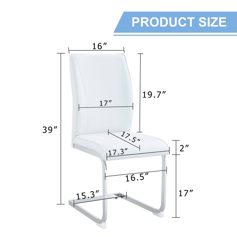 Roomfitters PU Dining Chairs with Arched Gold Metal Legs, High Resilience Upholstered Set of 8 for Dining Room