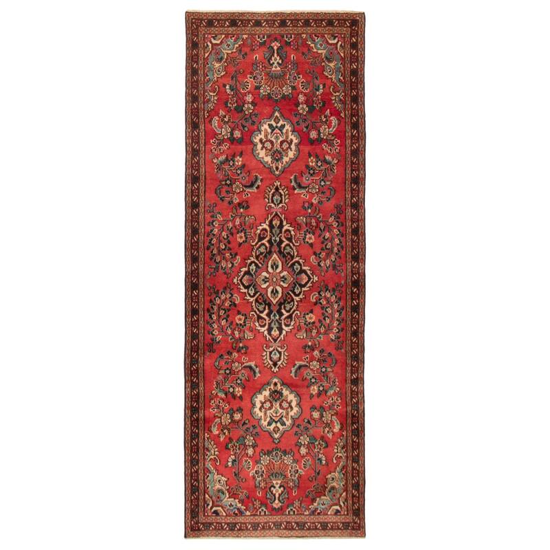 ECARPETGALLERY Hand-knotted Andelz Red Wool Rug - 3'4 x 9'8 - Red - 3'4 x 9'8