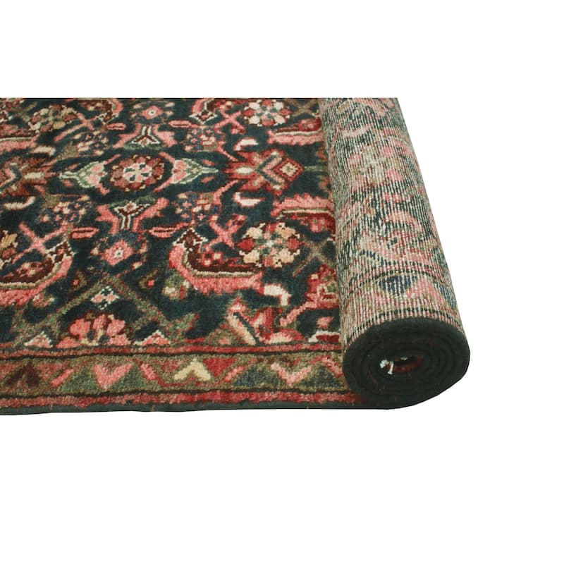 Fine Vintage Distressed Bradley Charcoal/Brown Runner - 2'5" x 11'10"