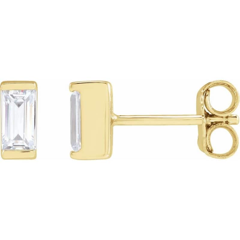 Curata 14k Yellow Gold 0.38 Carat Lab Created Diamond Earrings