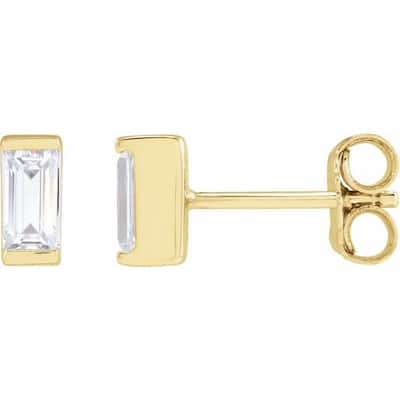 Curata 14k Yellow Gold 0.38 Carat Lab Created Diamond Earrings