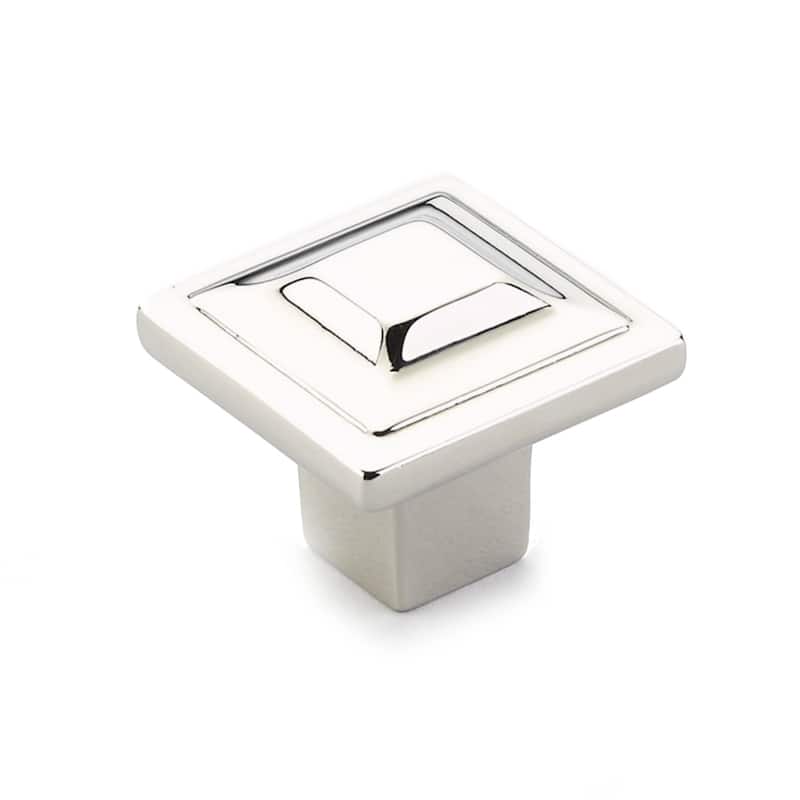 Schaub and Company Menlo Park 1-1/4 Inch Square Pyramid Cabinet Knob - Polished Nickel