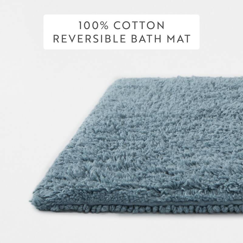 Becky Cameron 100% Cotton Reversible Solid Bath Mat