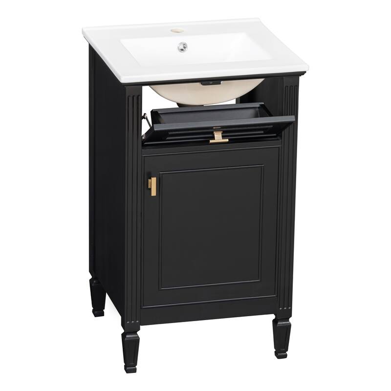 GDFStudio - Lucas Compact Modern Bathroom Vanity with Smart Storage