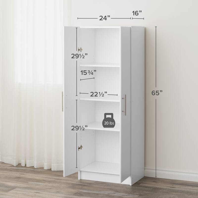 Prepac Elite Deep Storage Cabinet with Adjustable Shelves for Garage - 24" W x 65" H x 16" D