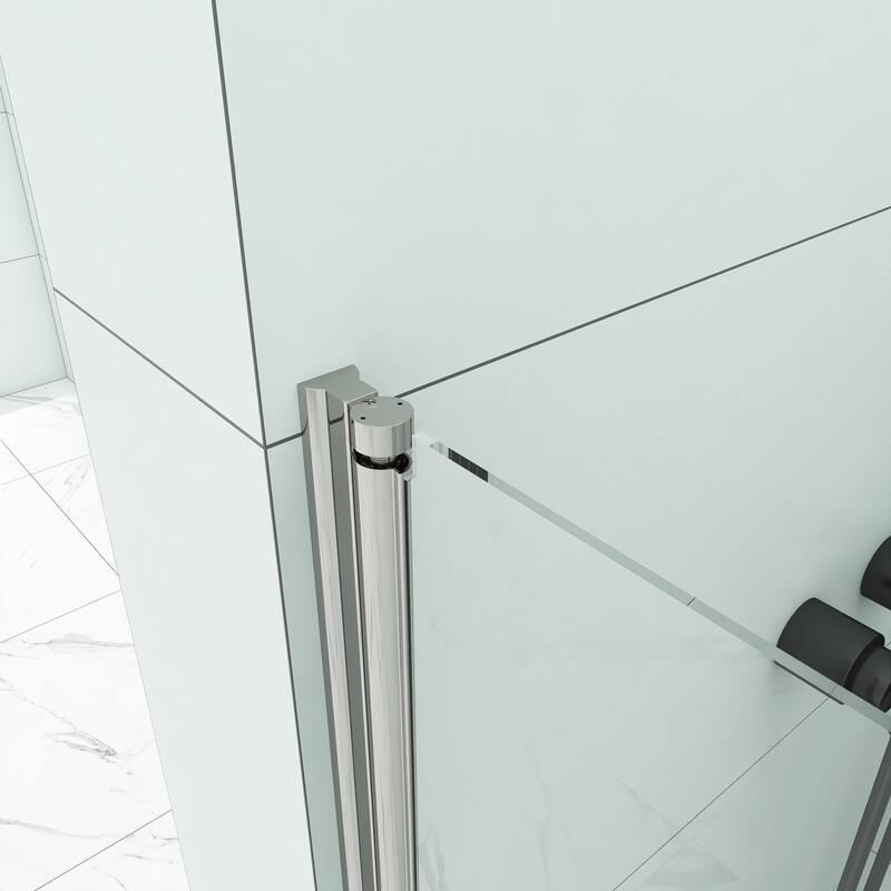 30/32/34/36 Inch Semi-Frameless Pivot Shower Door with Clear Tempered Glass