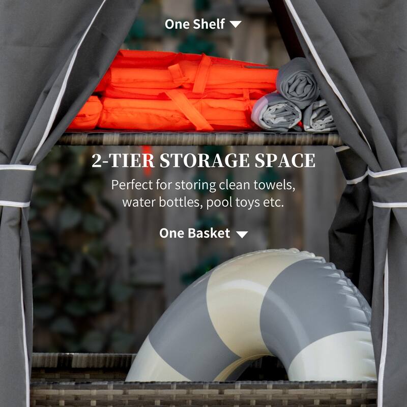 Outsunny Outdoor Towel Valet Caddy