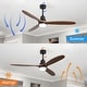 preview thumbnail 14 of 199, 42“/52"/60"/48" Noiseless Walnut Wood Ceiling Fan with Remote Control, Integrated Light Optional