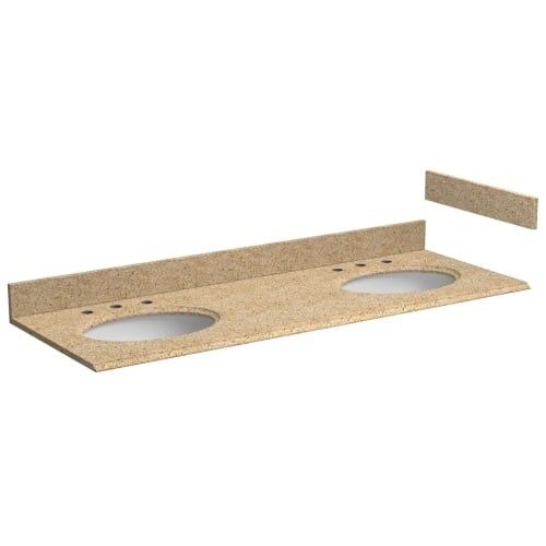 Foremost HG61228 61" Granite Vanity Top with Backsplash and Sidesplash