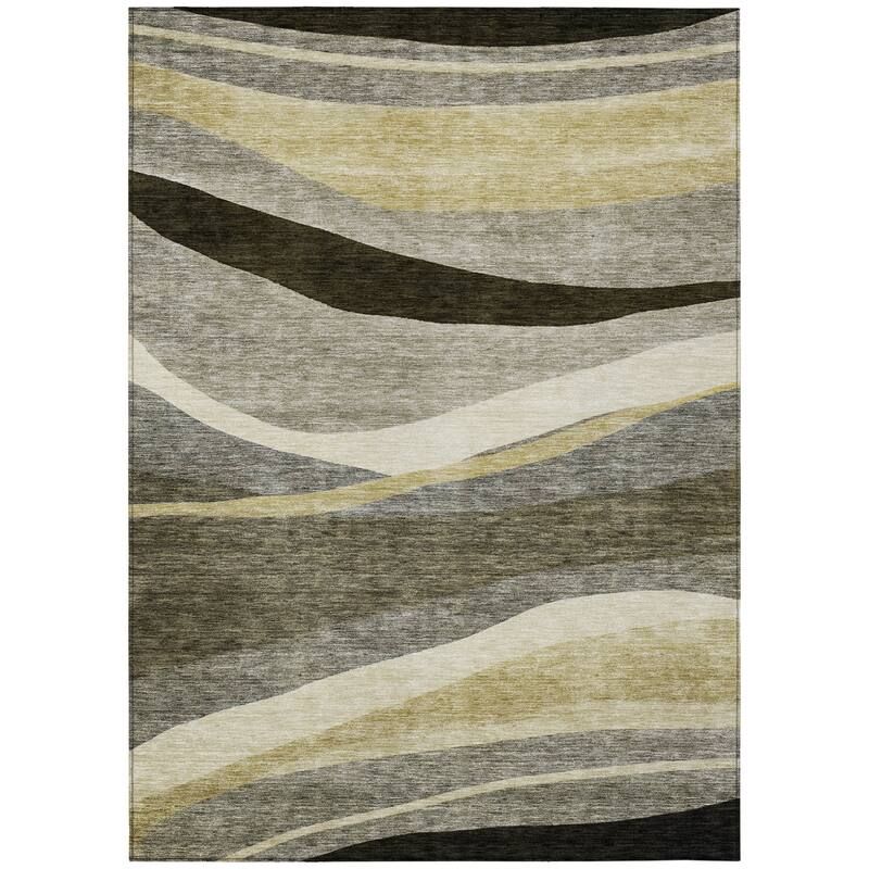 HomeRoots Abstract Transitional Rectangle Outdoor Rug