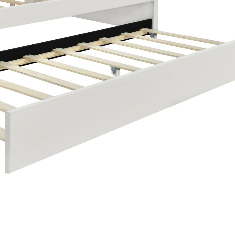 Full Size Shell-Shaped Backrest Upholstered Daybed with Optional Trundle or Drawers