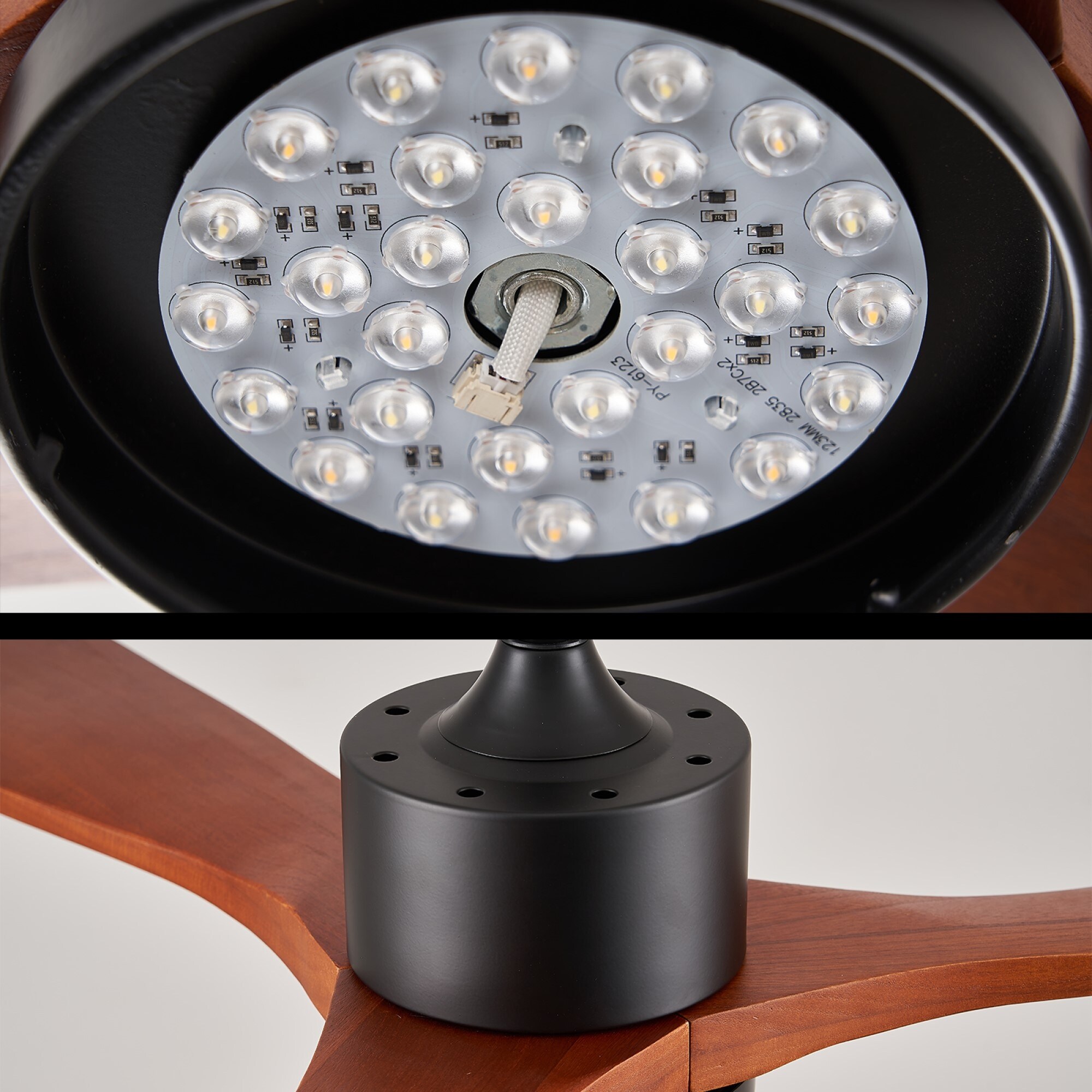 anonnmama♡ black brown Netin 52undefined Walnut Wood Black Ceiling Fan with Light