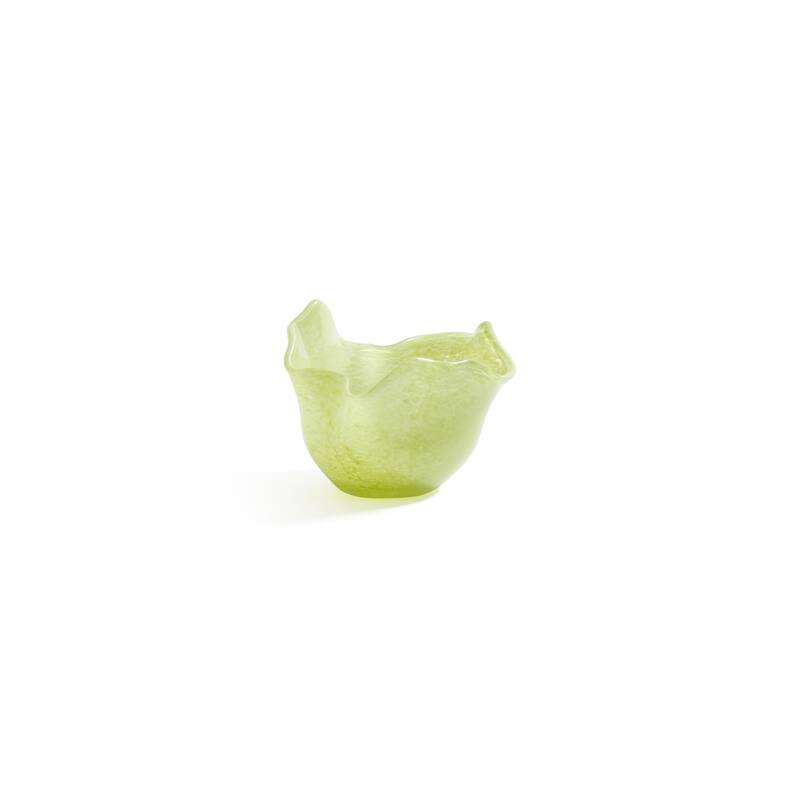 Wavy Bowl Glass Tealight Candle Holders, Set of 2