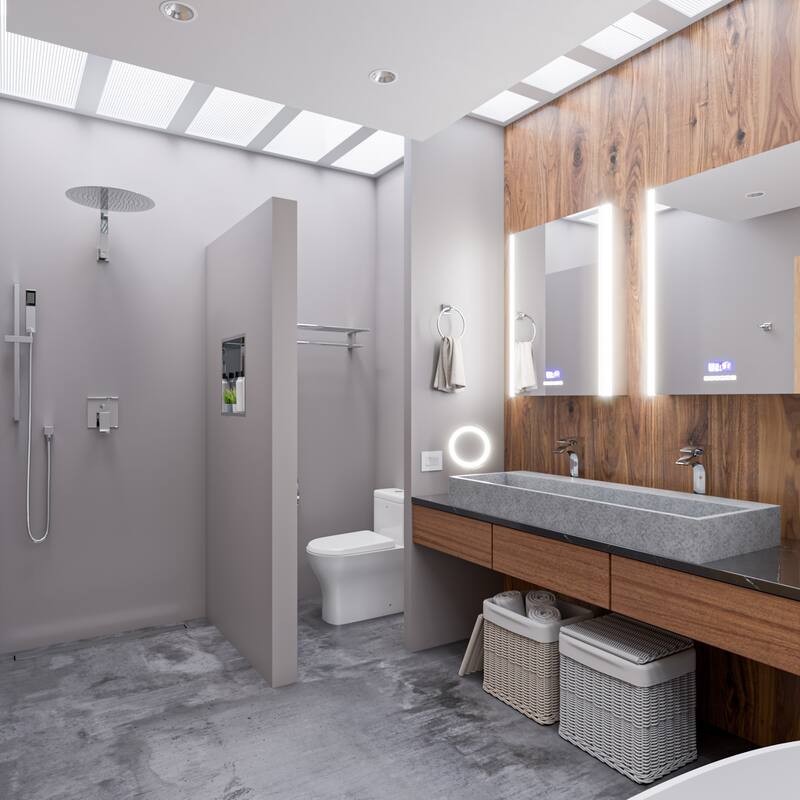 ALFI brand 48" Solid Concrete Gray Matte Trough Sink for the Bathroom