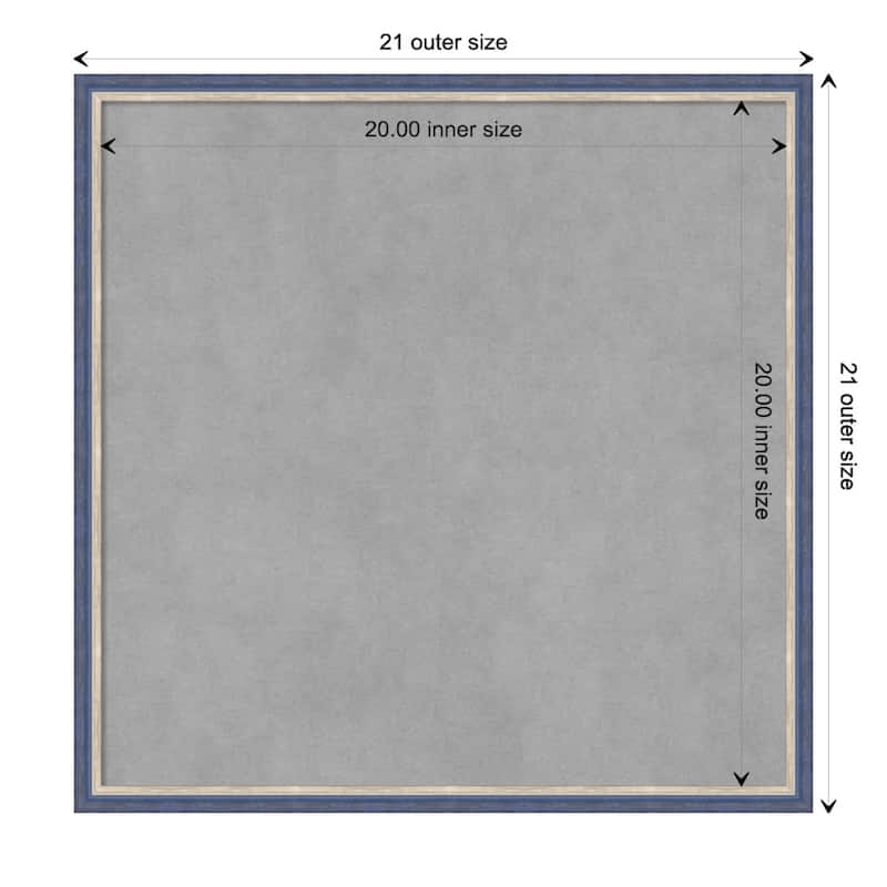 Amanti Art Theo Blue Narrow Framed Magnetic Board - Board Size 20x20