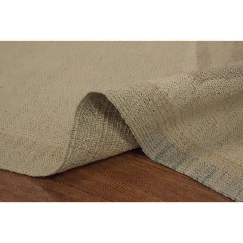 Hand Woven Oriental 100% Wool Carpet Southwestern Modern Beige & Ivories Kilim Area Rug - 6' 5'' X 4' 8''
