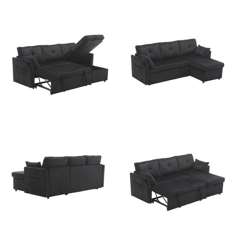 L Shaped Modular Sectional Sofa w/ Reversible Chaise and Storage Seat