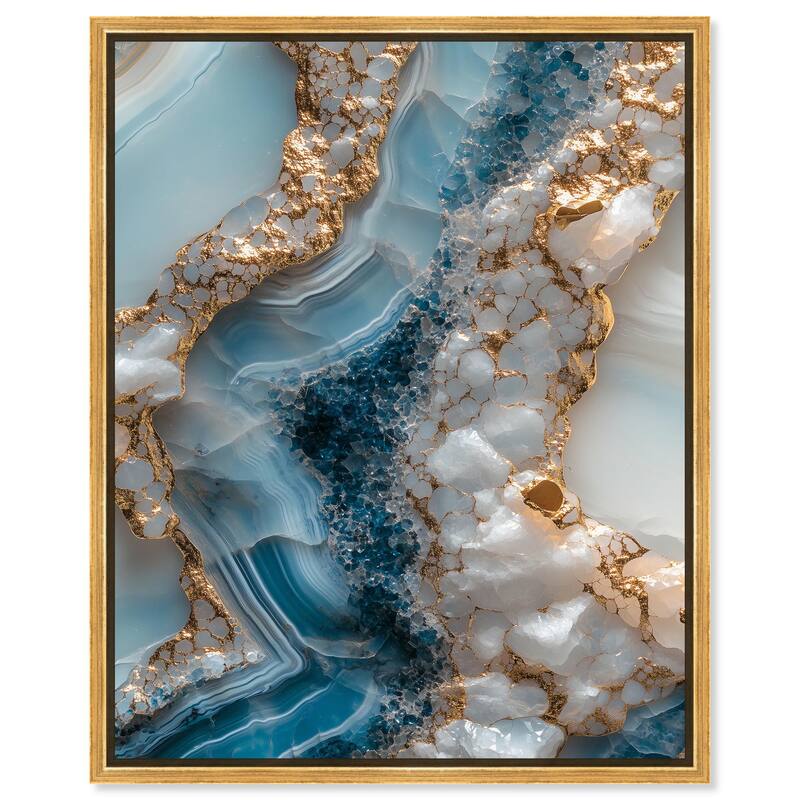 Lapis River Canvas by Art Remedy - Gold - 30" x 36"