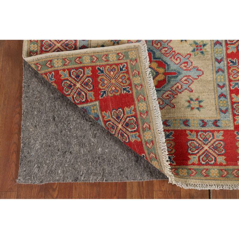 Geometric Kazak Runner Rug Handmade Foyer Wool Carpet - 2'10" x 9'7"