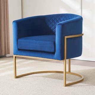 Upholstered velvet chair Gold metal bracket, medieval living room office tea room lounge chair with curved backrest