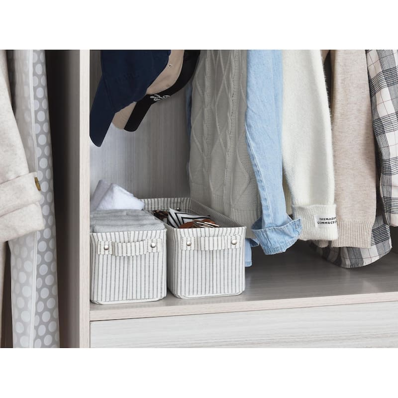 2-Pack Narrow Fabric Storage Bins, Small Basket for Closet and Shelves - 15"L x 6"W x 5"H